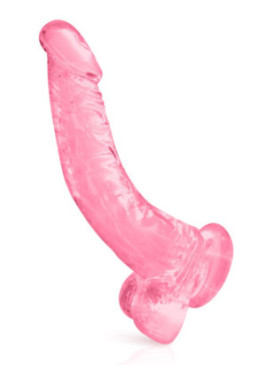 Gode jelly courbe rose ventouse taille XL 22cm - CC570133